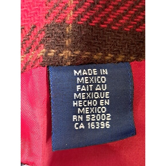 Vintage Liz Red Brown Equestrian Plaid Lined Wool Blend Riding Jacket Blazer 10 - Picture 9 of 12